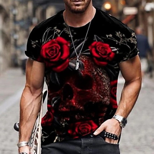 Men's Tee T shirt Shirt 3D Print Graphic Prints Rose Print Short Sleeve Daily Tops Cotton Casual Designer Big and Tall Round Neck Black / Summer
Men's Tee T shirt Shirt 3D Print Graphic Prints Rose Print Short Sleeve Daily Tops Cotton Casual Designer Big and Tall Round Neck Black / Summer