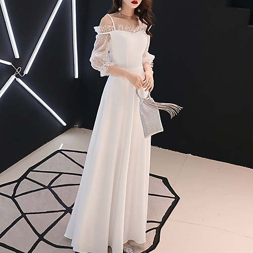 A-Line Minimalist Elegant Party Wear Formal Evening Dress Spaghetti Strap 3/4 Length Sleeve Floor Length Tulle Stretch Fabric with Sleek 2021
A-Line Minimalist Elegant Party Wear Formal Evening Dress Spaghetti Strap 3/4 Length Sleeve Floor Length Tulle Stretch Fabric with Sleek 2021