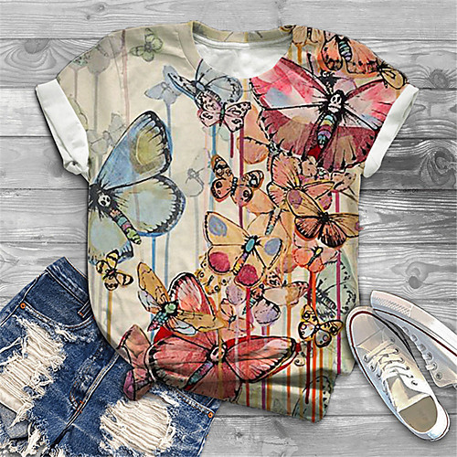 Women's Plus Size Tops T shirt Graphic Butterfly Animal Print Short Sleeve Crewneck Basic Beige Big Size XL XXL 3XL 4XL 5XL / Holiday
Women's Plus Size Tops T shirt Graphic Butterfly Animal Print Short Sleeve Crewneck Basic Beige Big Size XL XXL 3XL 4XL 5XL / Holiday