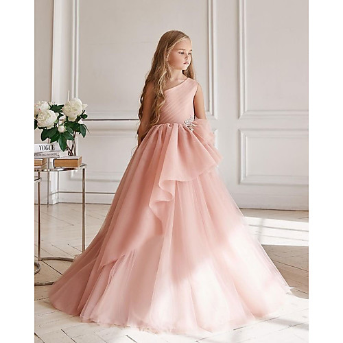 A-Line Floor Length Flower Girl Dresses Party Chiffon Sleeveless One Shoulder with Ruffles
A-Line Floor Length Flower Girl Dresses Party Chiffon Sleeveless One Shoulder with Ruffles