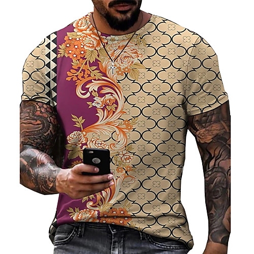 Men's Tee T shirt Shirt 3D Print Floral Graphic Plus Size Short Sleeve Casual Tops Basic Designer Slim Fit Big and Tall Blue Yellow Black
Men's Tee T shirt Shirt 3D Print Floral Graphic Plus Size Short Sleeve Casual Tops Basic Designer Slim Fit Big and Tall Blue Yellow Black