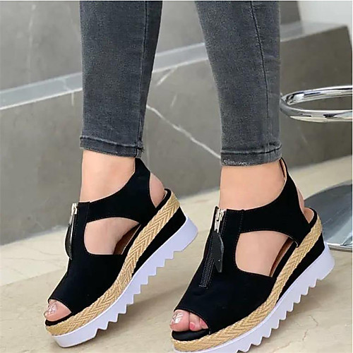 Women's Sandals Platform Sandals Wedge Heel Round Toe Synthetics Solid Colored Red Black Brown
Women's Sandals Platform Sandals Wedge Heel Round Toe Synthetics Solid Colored Red Black Brown