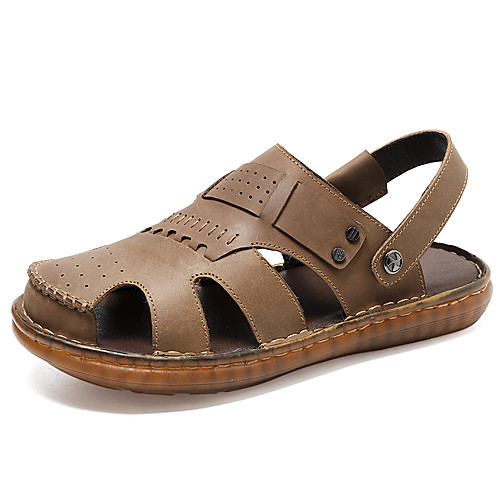 Men's Sandals Crochet Leather Shoes Flat Sandals Sporty Casual Roman Shoes Daily Outdoor Nappa Leather Cowhide Breathable Handmade Non-slipping Booties / Ankle Boots Black Brown Color Block Fall
Men's Sandals Crochet Leather Shoes Flat Sandals Sporty Casual Roman Shoes Daily Outdoor Nappa Leather Cowhide Breathable Handmade Non-slipping Booties / Ankle Boots Black Brown Color Block Fall