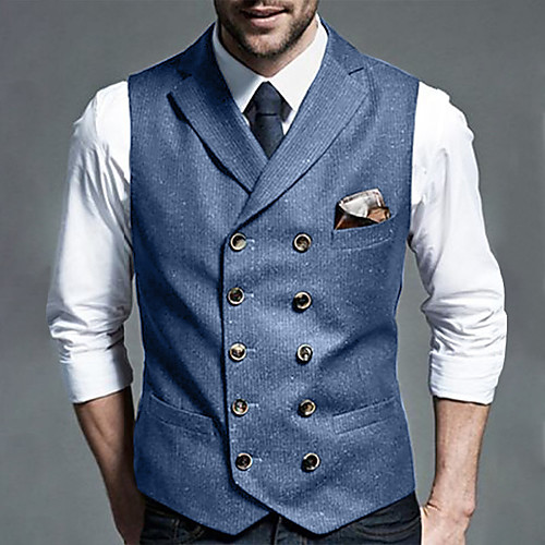 Men's Suit Vest Waistcoat Party Evening Festival Casual Vintage British Solid Colored Double Breasted Slim Polyester Men's Suit Blue - Shirt Collar
Men's Suit Vest Waistcoat Party Evening Festival Casual Vintage British Solid Colored Double Breasted Slim Polyester Men's Suit Blue - Shirt Collar