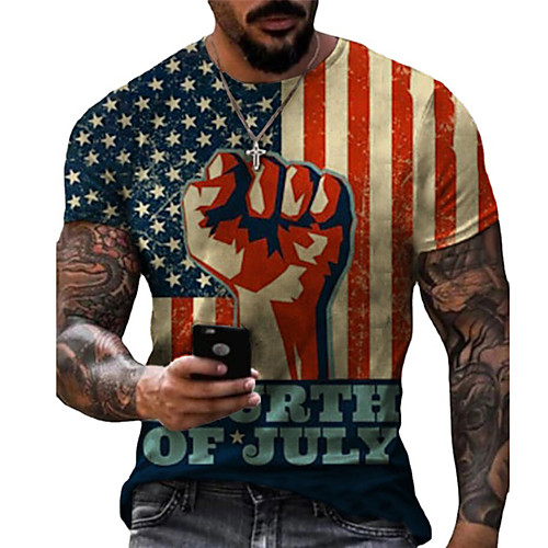 Men's Tee T shirt Shirt 3D Print Graphic Flag Plus Size Short Sleeve Casual Tops Basic Designer Slim Fit Big and Tall Blue Red
Men's Tee T shirt Shirt 3D Print Graphic Flag Plus Size Short Sleeve Casual Tops Basic Designer Slim Fit Big and Tall Blue Red