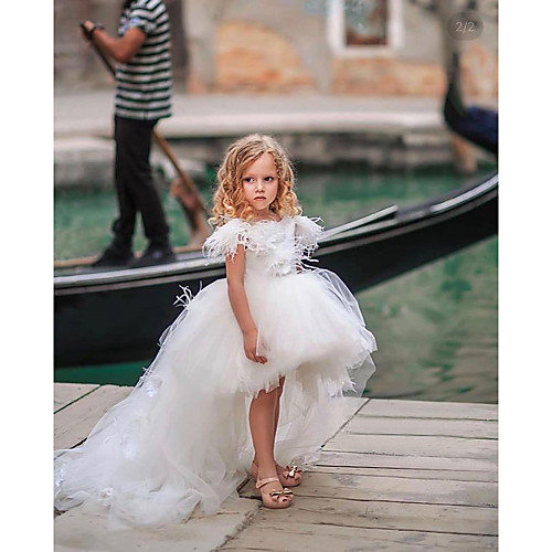 Ball Gown Asymmetrical Flower Girl Dresses Party Tulle Sleeveless Jewel Neck with Tiered
Ball Gown Asymmetrical Flower Girl Dresses Party Tulle Sleeveless Jewel Neck with Tiered