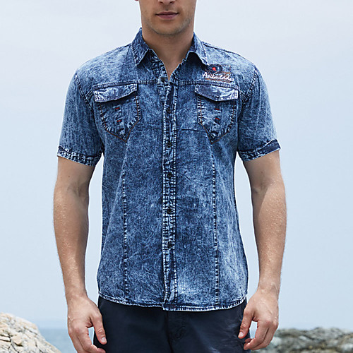 Men's Shirt Solid Color Button-Down Short Sleeve Street Tops Cotton Casual Military Comfortable Black Navy Blue
Men's Shirt Solid Color Button-Down Short Sleeve Street Tops Cotton Casual Military Comfortable Black Navy Blue