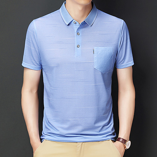 Men's Golf Shirt Tennis Shirt Striped Short Sleeve Casual Tops Simple Blue Blushing Pink Gray
Men's Golf Shirt Tennis Shirt Striped Short Sleeve Casual Tops Simple Blue Blushing Pink Gray