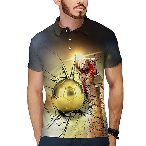 Men's Golf Shirt Tennis Shirt 3D Print Football Hand Button-Down Short Sleeve Casual Tops Casual Fashion Cool Gold / Sports
Men's Golf Shirt Tennis Shirt 3D Print Football Hand Button-Down Short Sleeve Casual Tops Casual Fashion Cool Gold / Sports