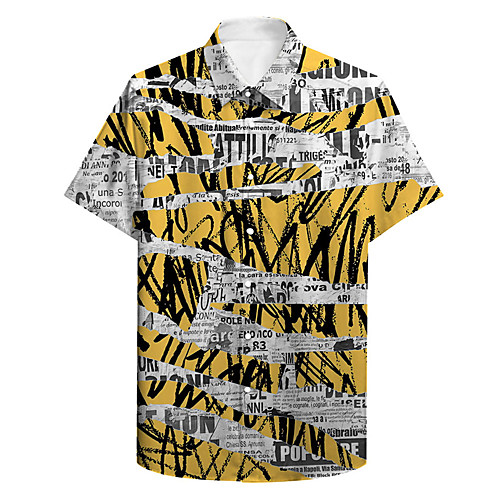 Men's Shirt 3D Print Letter Plus Size 3D Print Button-Down Short Sleeve Casual Tops Casual Fashion Breathable Comfortable Yellow / Sports
Men's Shirt 3D Print Letter Plus Size 3D Print Button-Down Short Sleeve Casual Tops Casual Fashion Breathable Comfortable Yellow / Sports