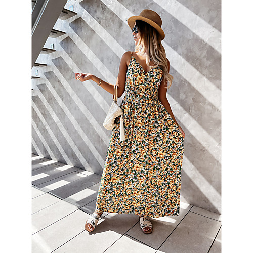 Women's Strap Dress Maxi long Dress Yellow Red Sleeveless Floral Fall Spring V Neck Casual Boho Holiday 2021 S M L XL
Women's Strap Dress Maxi long Dress Yellow Red Sleeveless Floral Fall Spring V Neck Casual Boho Holiday 2021 S M L XL