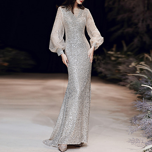 A-Line Mermaid / Trumpet Sparkle Elegant Prom Formal Evening Dress Illusion Neck Long Sleeve Sweep / Brush Train Sequined with Sequin 2021 / Illusion Sleeve
A-Line Mermaid / Trumpet Sparkle Elegant Prom Formal Evening Dress Illusion Neck Long Sleeve Sweep / Brush Train Sequined with Sequin 2021 / Illusion Sleeve
