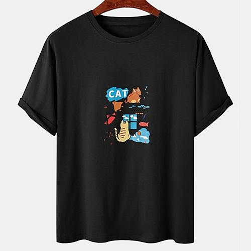 Men's Unisex Tee T shirt Hot Stamping Cat Graphic Prints Animal Plus Size Print Short Sleeve Casual Tops Cotton Basic Designer Big and Tall White Black
Men's Unisex Tee T shirt Hot Stamping Cat Graphic Prints Animal Plus Size Print Short Sleeve Casual Tops Cotton Basic Designer Big and Tall White Black