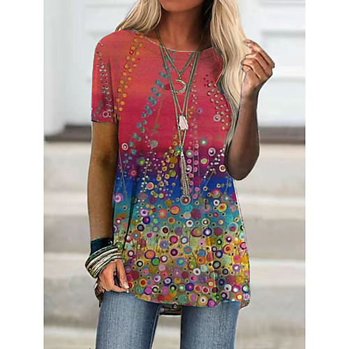 Women's T shirt Floral Graphic Print Round Neck Tops Basic Boho Basic Top Purple Red
Women's T shirt Floral Graphic Print Round Neck Tops Basic Boho Basic Top Purple Red