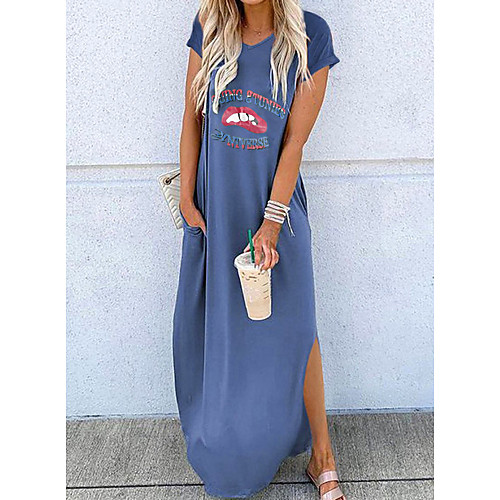 Women's T Shirt Dress Tee Dress Maxi long Dress Blue Khaki Green White Black Short Sleeve Print Letter Split Pocket Print Spring Summer V Neck Casual Going out Loose 2021 S M L XL
Women's T Shirt Dress Tee Dress Maxi long Dress Blue Khaki Green White Black Short Sleeve Print Letter Split Pocket Print Spring Summer V Neck Casual Going out Loose 2021 S M L XL