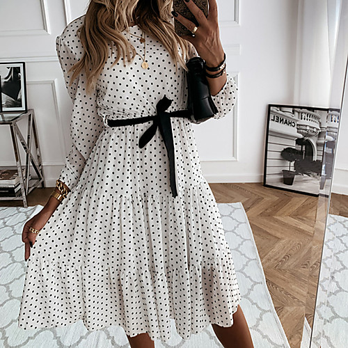 Women's A Line Dress Midi Dress White Long Sleeve Dot Summer Casual 2021 S M L XL XXL
Women's A Line Dress Midi Dress White Long Sleeve Dot Summer Casual 2021 S M L XL XXL