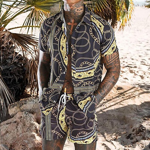 Men's Shirt Suits Shirt Graphic Prints Button-Down Short Sleeve Casual Tops Casual Fashion Hawaiian Breathable Black
Men's Shirt Suits Shirt Graphic Prints Button-Down Short Sleeve Casual Tops Casual Fashion Hawaiian Breathable Black