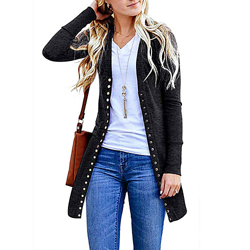 Women's Solid Color Cardigan Long Sleeve Sweater Cardigans Others Navy ArmyGreen Blue
Women's Solid Color Cardigan Long Sleeve Sweater Cardigans Others Navy ArmyGreen Blue