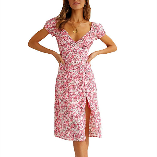 Women's Shift Dress Knee Length Dress Light Blue Blushing Pink Short Sleeve Print Floral Print Spring Summer Elegant 2021 S M L XL
Women's Shift Dress Knee Length Dress Light Blue Blushing Pink Short Sleeve Print Floral Print Spring Summer Elegant 2021 S M L XL