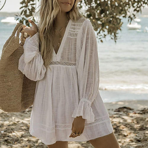 Women's Cover Up Swim Dress Swimsuit Lace Solid Color White Swimwear Bathing Suits New / Padless
Women's Cover Up Swim Dress Swimsuit Lace Solid Color White Swimwear Bathing Suits New / Padless
