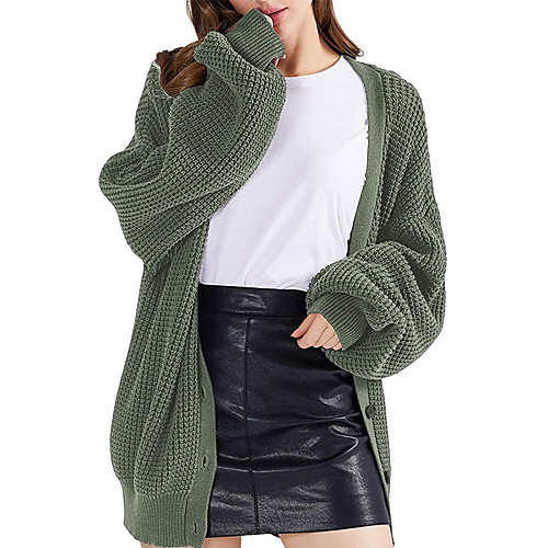 Women's Solid Color Sweater Long Sleeve Sweater Cardigans V Neck ArmyGreen White Purple
Women's Solid Color Sweater Long Sleeve Sweater Cardigans V Neck ArmyGreen White Purple