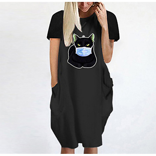 Women's T Shirt Dress Tee Dress Knee Length Dress Blue Yellow Fuchsia Gray Green White Black Short Sleeve Animal Spring Summer Round Neck Casual Oversized 2021 S M L XL XXL 3XL 4XL 5XL
Women's T Shirt Dress Tee Dress Knee Length Dress Blue Yellow Fuchsia Gray Green White Black Short Sleeve Animal Spring Summer Round Neck Casual Oversized 2021 S M L XL XXL 3XL 4XL 5XL