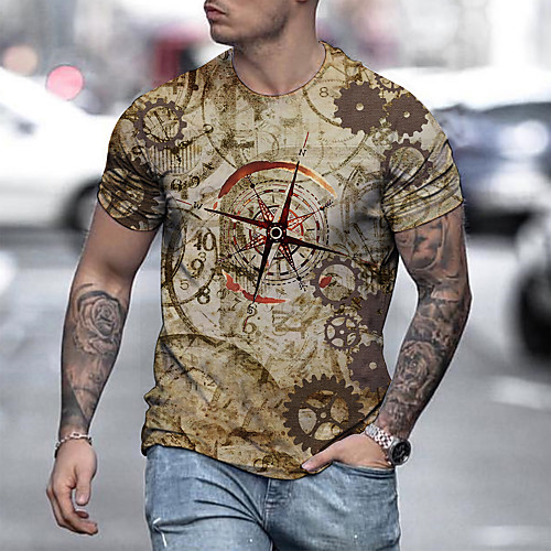 Men's Tee T shirt Shirt 3D Print Graphic Prints Machine Print Short Sleeve Daily Tops Cotton Casual Designer Big and Tall Round Neck Brown / Summer
Men's Tee T shirt Shirt 3D Print Graphic Prints Machine Print Short Sleeve Daily Tops Cotton Casual Designer Big and Tall Round Neck Brown / Summer