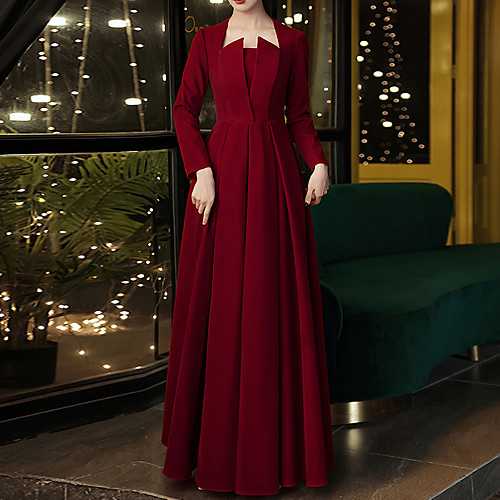 A-Line Elegant Vintage Engagement Formal Evening Dress Scoop Neck Long Sleeve Floor Length Velvet with Sleek 2021
A-Line Elegant Vintage Engagement Formal Evening Dress Scoop Neck Long Sleeve Floor Length Velvet with Sleek 2021