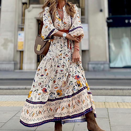 Women's Swing Dress Maxi long Dress Photo Color 3/4 Length Sleeve Floral Spring, Fall, Winter, Summer Shirt Collar Casual Boho Beach Loose 2021 S M L XL
Women's Swing Dress Maxi long Dress Photo Color 3/4 Length Sleeve Floral Spring, Fall, Winter, Summer Shirt Collar Casual Boho Beach Loose 2021 S M L XL