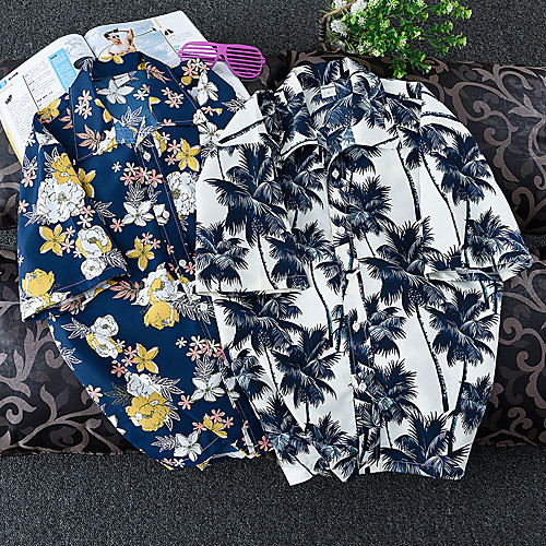 Men's Shirt Plants Coconut Palm Leaf Short Sleeve Vacation Tops Casual Hawaiian Breathable White Blue Blushing Pink
Men's Shirt Plants Coconut Palm Leaf Short Sleeve Vacation Tops Casual Hawaiian Breathable White Blue Blushing Pink