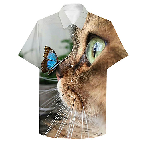 Men's Shirt 3D Print Cat Animal Plus Size 3D Print Button-Down Short Sleeve Casual Tops Casual Fashion Breathable Comfortable Gray
Men's Shirt 3D Print Cat Animal Plus Size 3D Print Button-Down Short Sleeve Casual Tops Casual Fashion Breathable Comfortable Gray