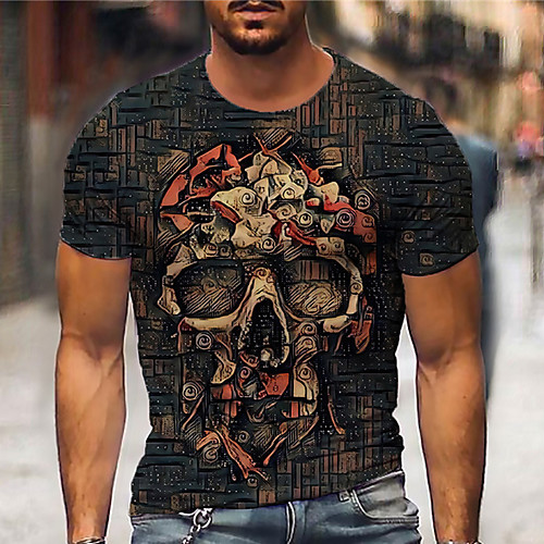 Men's Tee T shirt Shirt 3D Print Graphic Prints Skull Print Short Sleeve Daily Tops Casual Designer Big and Tall Brown
Men's Tee T shirt Shirt 3D Print Graphic Prints Skull Print Short Sleeve Daily Tops Casual Designer Big and Tall Brown