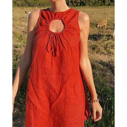 Women's Shift Dress Midi Dress White Red Sleeveless Solid Color Fall Summer Round Neck Casual Holiday 2021 S M L XL
Women's Shift Dress Midi Dress White Red Sleeveless Solid Color Fall Summer Round Neck Casual Holiday 2021 S M L XL