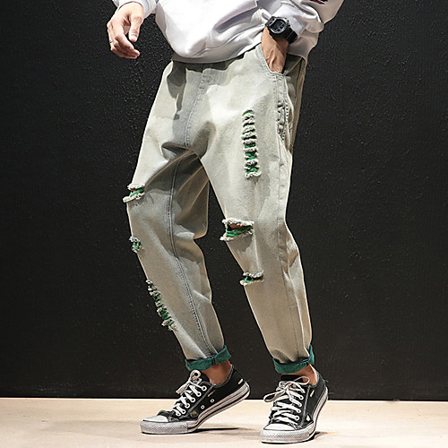 Men's Stylish Sporty Casual / Sporty Streetwear Comfort Daily Sports Pants Jeans Trousers Pants Solid Color Full Length Pocket Hole Blue Green
Men's Stylish Sporty Casual / Sporty Streetwear Comfort Daily Sports Pants Jeans Trousers Pants Solid Color Full Length Pocket Hole Blue Green