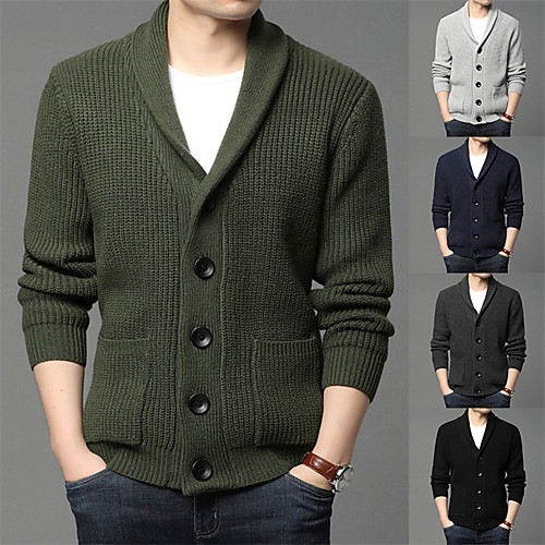 Men's Unisex Stylish Vintage Style Basic Pocket Knitted Button Solid Color Cardigan Sweater Long Sleeve Plus Size Sweater Cardigans Shirt Collar Shawl Collar Fall Winter Blue Army Green Black
Men's Unisex Stylish Vintage Style Basic Pocket Knitted Button Solid Color Cardigan Sweater Long Sleeve Plus Size Sweater Cardigans Shirt Collar Shawl Collar Fall Winter Blue Army Green Black