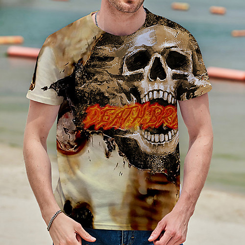 Men's Tee T shirt Shirt 3D Print Graphic Prints Skull Print Short Sleeve Daily Tops Casual Designer Big and Tall Brown
Men's Tee T shirt Shirt 3D Print Graphic Prints Skull Print Short Sleeve Daily Tops Casual Designer Big and Tall Brown