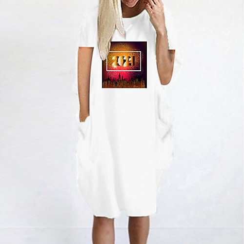 Women's T Shirt Dress Tee Dress Knee Length Dress Blue Yellow Fuchsia Gray Green White Black Short Sleeve Print Spring Summer Round Neck Casual Oversized 2021 S M L XL XXL 3XL 4XL 5XL
Women's T Shirt Dress Tee Dress Knee Length Dress Blue Yellow Fuchsia Gray Green White Black Short Sleeve Print Spring Summer Round Neck Casual Oversized 2021 S M L XL XXL 3XL 4XL 5XL