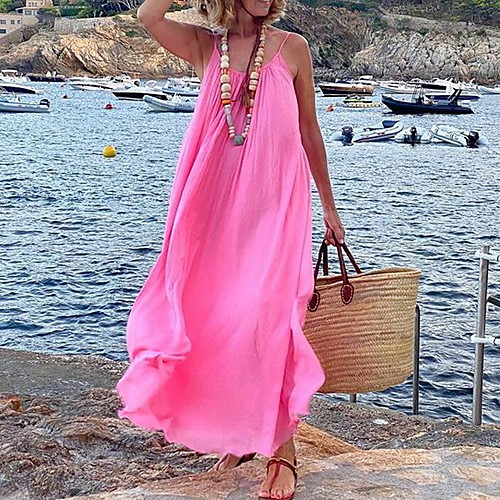 Women's Swing Dress Maxi long Dress Blushing Pink Sleeveless Solid Color Summer cold shoulder Boho Loose 2021 S M L XL / Chiffon
Women's Swing Dress Maxi long Dress Blushing Pink Sleeveless Solid Color Summer cold shoulder Boho Loose 2021 S M L XL / Chiffon