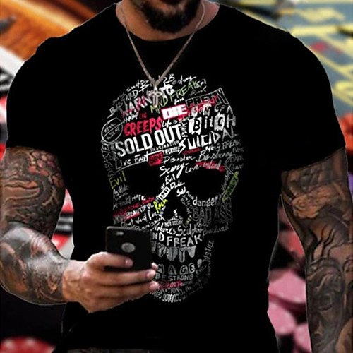 Men's Tee T shirt Shirt 3D Print Graphic Skull Plus Size Short Sleeve Casual Tops Basic Designer Slim Fit Big and Tall Black Gray
Men's Tee T shirt Shirt 3D Print Graphic Skull Plus Size Short Sleeve Casual Tops Basic Designer Slim Fit Big and Tall Black Gray