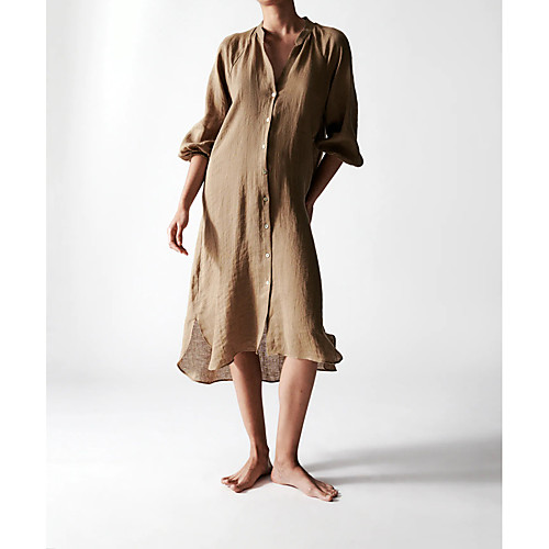 Women's Swing Dress Maxi long Dress Brown Long Sleeve Solid Color Spring Summer Casual Loose 2021 XS S M L
Women's Swing Dress Maxi long Dress Brown Long Sleeve Solid Color Spring Summer Casual Loose 2021 XS S M L