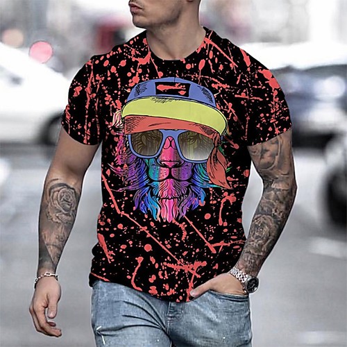 Men's Tee T shirt Shirt 3D Print Graphic Tiger Plus Size Short Sleeve Casual Tops Basic Designer Slim Fit Big and Tall Red / White White Blue
Men's Tee T shirt Shirt 3D Print Graphic Tiger Plus Size Short Sleeve Casual Tops Basic Designer Slim Fit Big and Tall Red / White White Blue