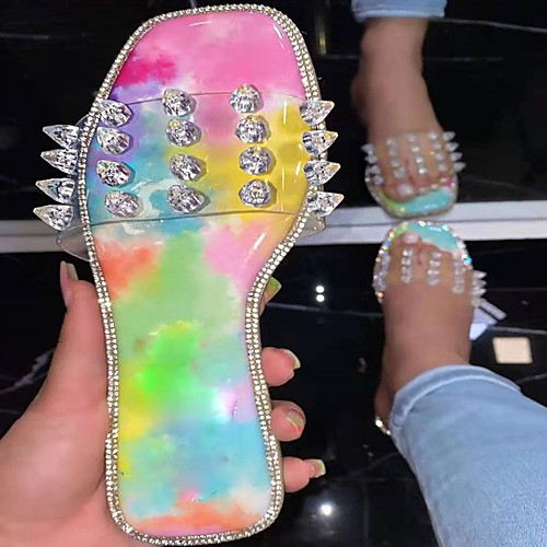 Women's Sandals Outdoor Slippers Flat Heel Square Toe PU Solid Colored Color Block Almond Black Rainbow
Women's Sandals Outdoor Slippers Flat Heel Square Toe PU Solid Colored Color Block Almond Black Rainbow
