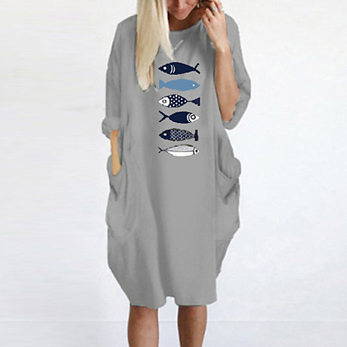 Women's T Shirt Dress Tee Dress Knee Length Dress Blue Yellow Fuchsia Gray Green White Black Long Sleeve Print Spring Summer Round Neck Casual Oversized 2021 S M L XL XXL 3XL 4XL 5XL
Women's T Shirt Dress Tee Dress Knee Length Dress Blue Yellow Fuchsia Gray Green White Black Long Sleeve Print Spring Summer Round Neck Casual Oversized 2021 S M L XL XXL 3XL 4XL 5XL