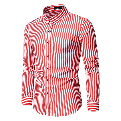 Men's Shirt Striped Long Sleeve Casual Tops Business Fashion Button Down Collar Black Red Navy Blue / Work
Men's Shirt Striped Long Sleeve Casual Tops Business Fashion Button Down Collar Black Red Navy Blue / Work