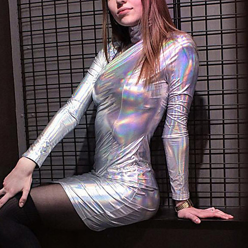 Women's Sheath Dress Short Mini Dress Purple Silver Long Sleeve Solid Color Summer Turtleneck Casual Sexy Club Slim 2021 S M L
Women's Sheath Dress Short Mini Dress Purple Silver Long Sleeve Solid Color Summer Turtleneck Casual Sexy Club Slim 2021 S M L