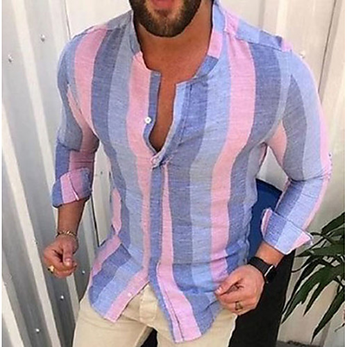 Men's Shirt Striped Button-Down Long Sleeve Casual Tops Cotton Casual Fashion Breathable Comfortable Purple
Men's Shirt Striped Button-Down Long Sleeve Casual Tops Cotton Casual Fashion Breathable Comfortable Purple