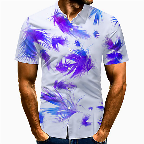 Men's Shirt 3D Print Feather Plus Size 3D Print Button-Down Short Sleeve Casual Tops Casual Fashion Breathable Comfortable White / Sports
Men's Shirt 3D Print Feather Plus Size 3D Print Button-Down Short Sleeve Casual Tops Casual Fashion Breathable Comfortable White / Sports