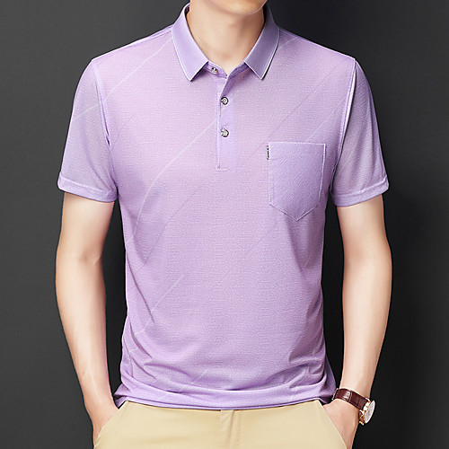 Men's Golf Shirt Tennis Shirt Striped Short Sleeve Casual Tops Simple Blue Blushing Pink Gray
Men's Golf Shirt Tennis Shirt Striped Short Sleeve Casual Tops Simple Blue Blushing Pink Gray