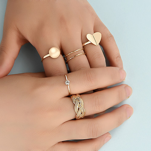 Ring Set Fashionable Geometric LoveRing Set Heart Adjustable 5pc Combination Ring European And American Trend
Ring Set Fashionable Geometric LoveRing Set Heart Adjustable 5pc Combination Ring European And American Trend