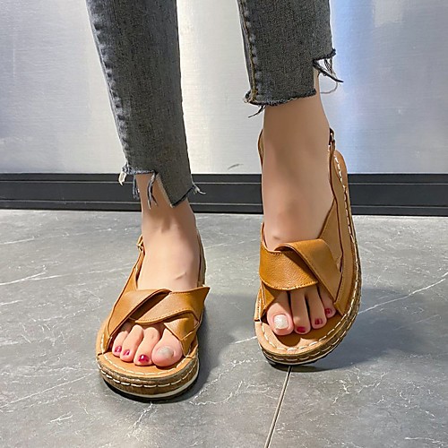 Women's Sandals Comfort Shoes Flat Heel Open Toe PU Solid Colored White Light Red Black
Women's Sandals Comfort Shoes Flat Heel Open Toe PU Solid Colored White Light Red Black